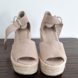 Marc Fisher Wedge Espadrille Leather Sandals